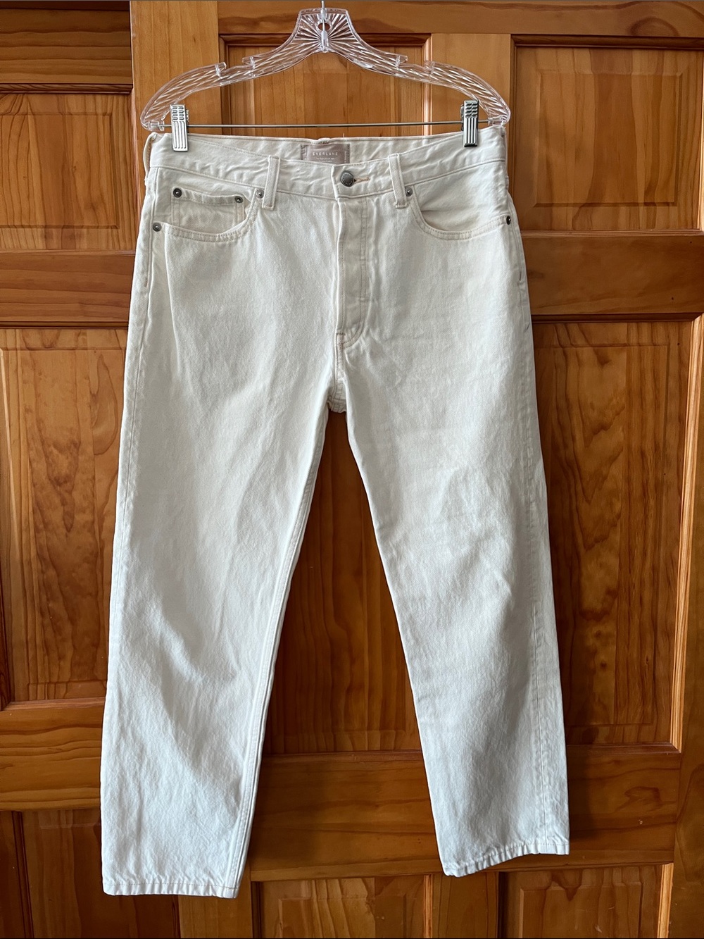 Everlane Organic Cotton White Straight-Leg Jeans